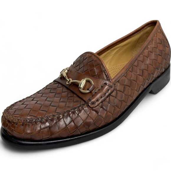 Cole Haan Brown Basket Weave Loafer Leather Dress Shoes Men's 9.5 M - Picture 7 of 11